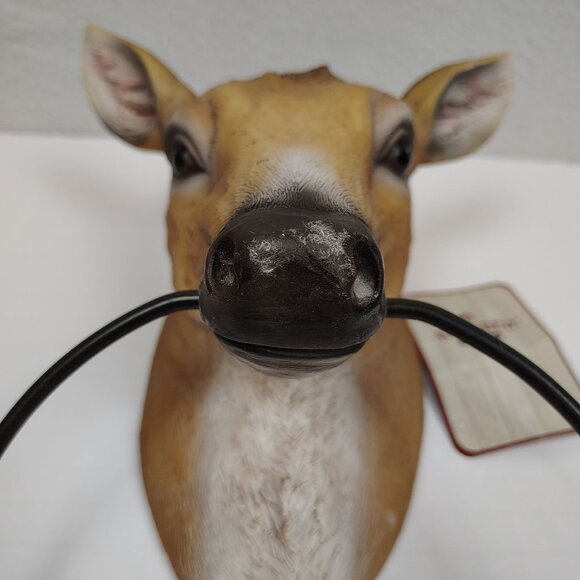 Red Shed Doe Deer Towel Ring Holder Rustic Hunting Cabin - Picture 5 of 12